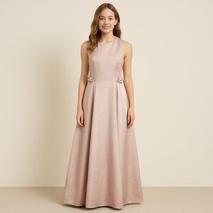 Vintage Scott Mcclintock Long Gown Dress Women 4 Bow Formal Rose Blush Champagne